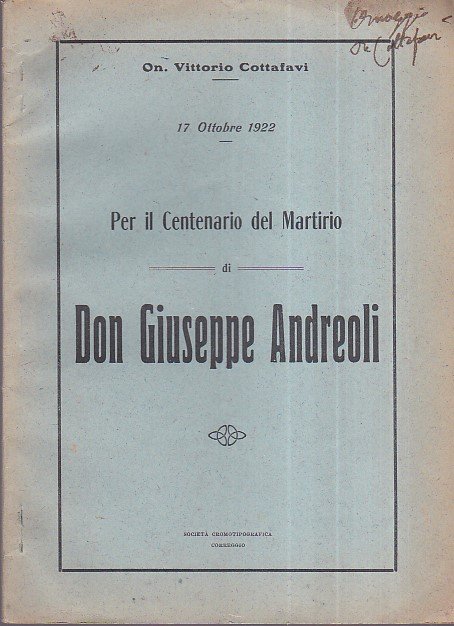 Per il Centenario del Martirio di Don Giuseppe Andreoli. 17 … | Immagine principale