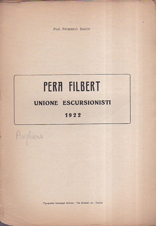 Pera Filbert. Unione Escursionisti. 1922