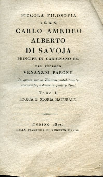 Piccola Filosofia a S. A. S. Carlo Amedeo Alberto di …