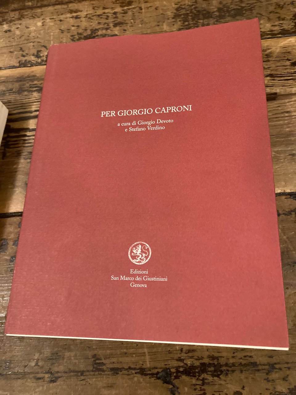 Pier Giorgio Caproni. A cura di Giorgio Devoto e Stefano …