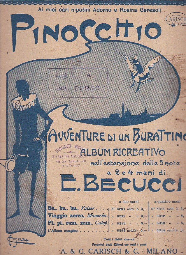 Pinocchio. Avventure di un burattino. Album ricreativo nell' estensione delle …