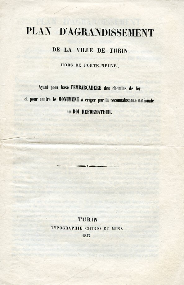Plan d'agrandissement de la ville de Turin hors de Porte …