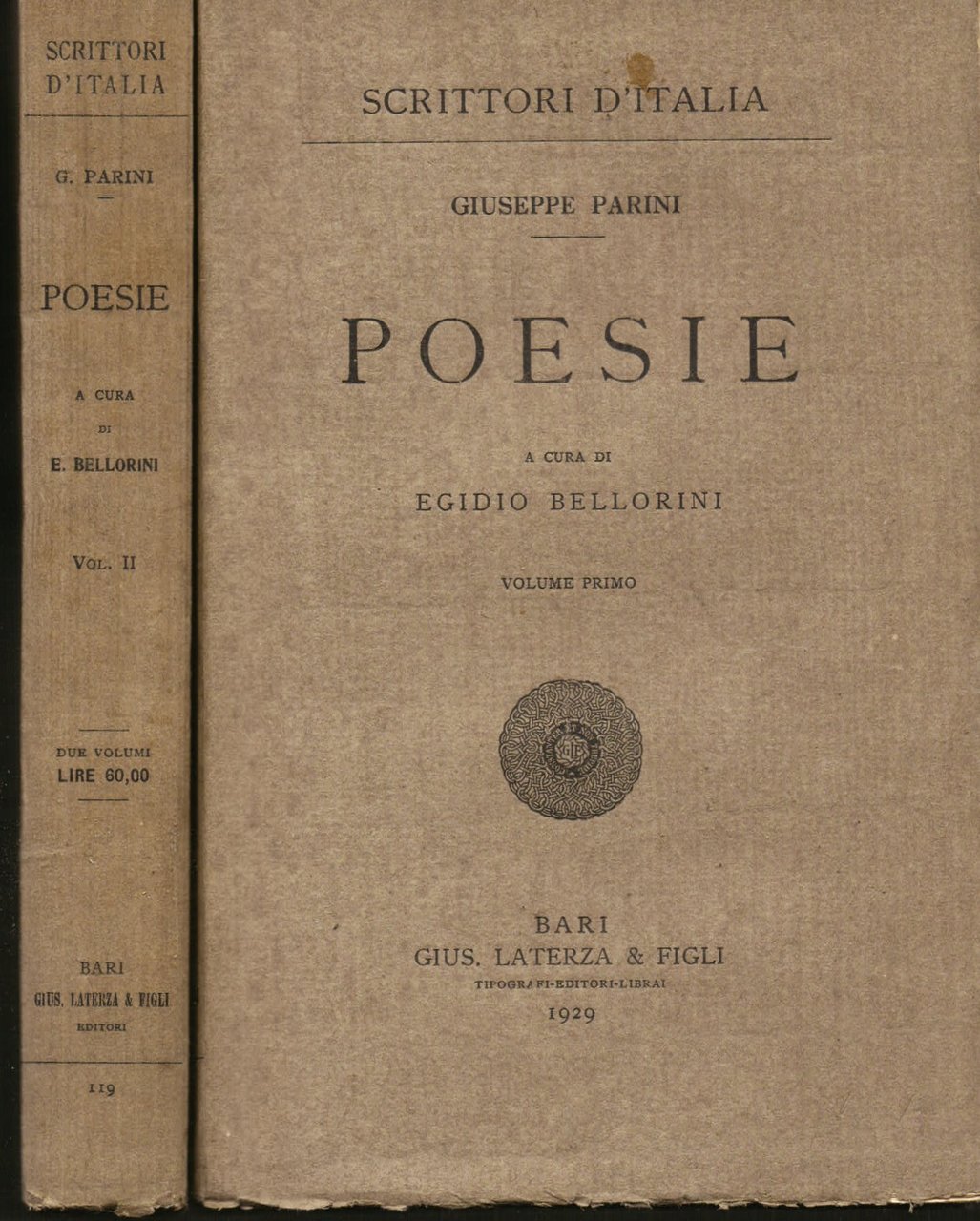 Poesie. A cura di Egidio Bellorini