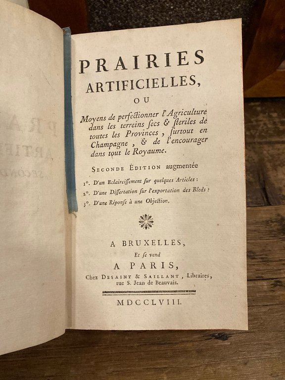 Prairies artificielles, ou Moyens de perfectionner l'Agriculture dans les terrains …