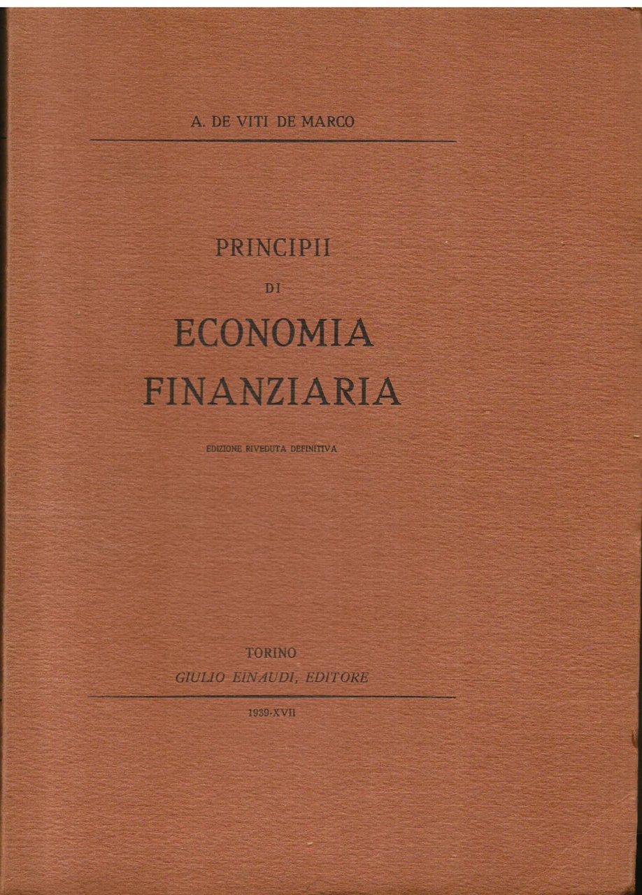 Principii di economia finanziaria. Edizione riveduta definitiva