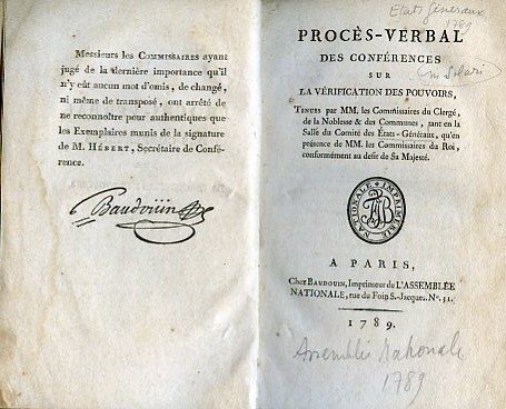 Procès -Verbal des Conférences sur la vérification des pouvoirs, tenues …