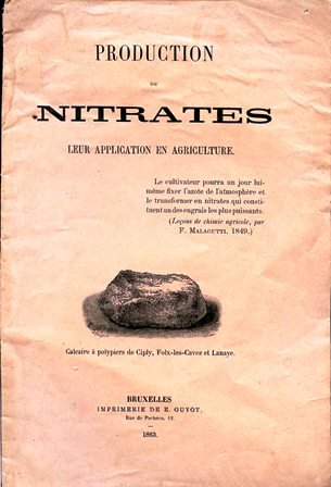 Production de nitrates. Leur application en agriculture