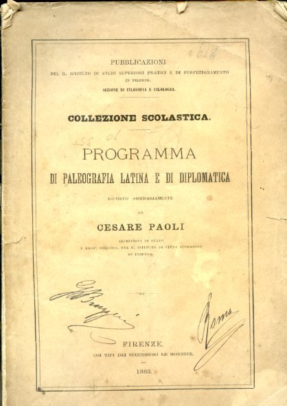 Programma di paleografia latina e di diplomatica esposto sommariamente