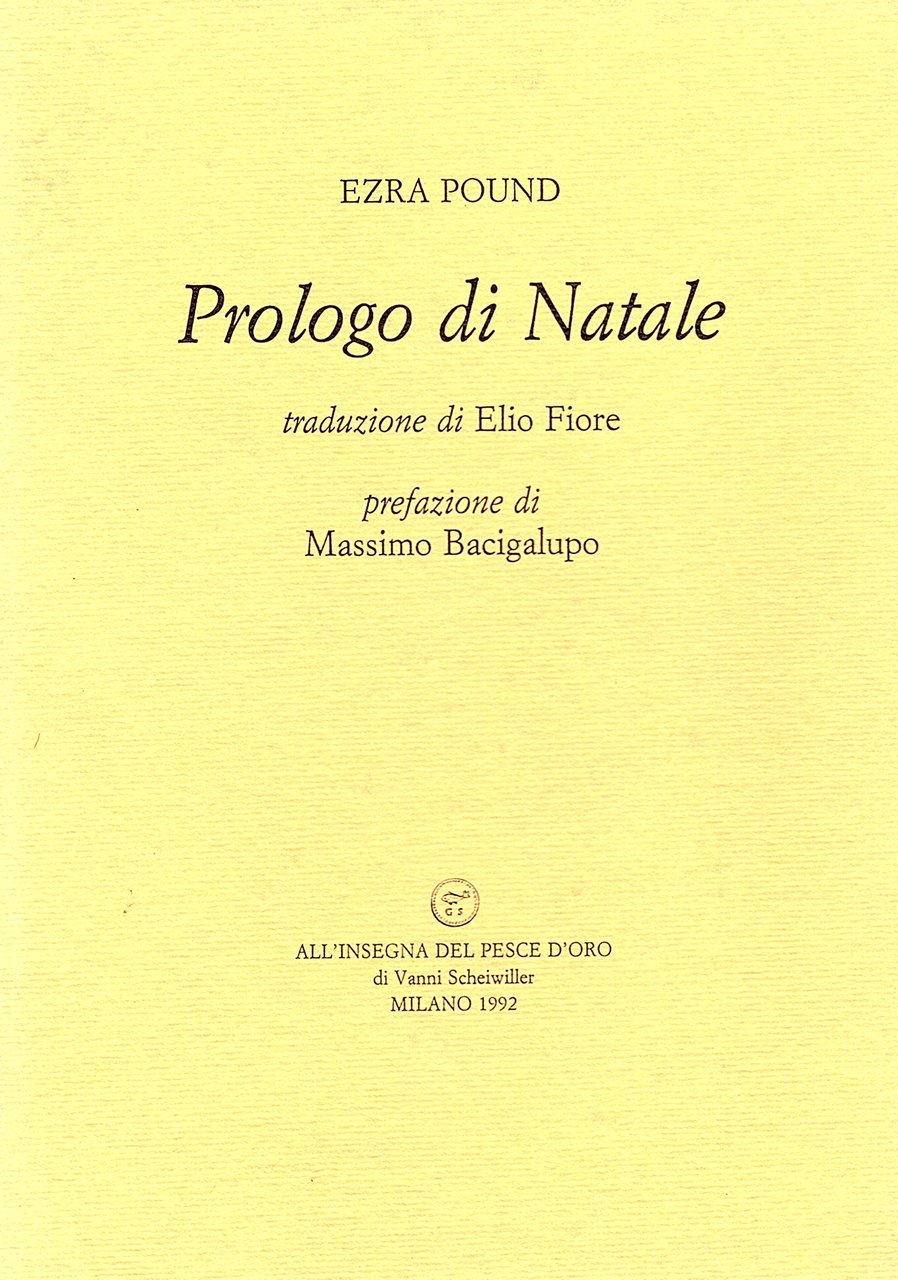 Prologo di Natale. Traduzione di Elio Fiore. Prefazione di Massimo …