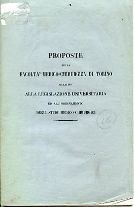 Proposte della Facoltà Medico - Chirurgica di Torino relative alla …