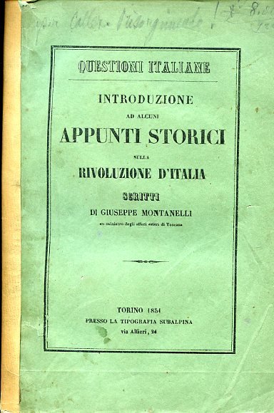 Questioni italiane. Introduzione ad alcuni appunti storici sulla Rivoluzione d'Italia. … | Immagine principale
