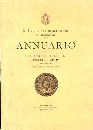 R. Università degli Studi di Sassari. Annuario per gli anni …