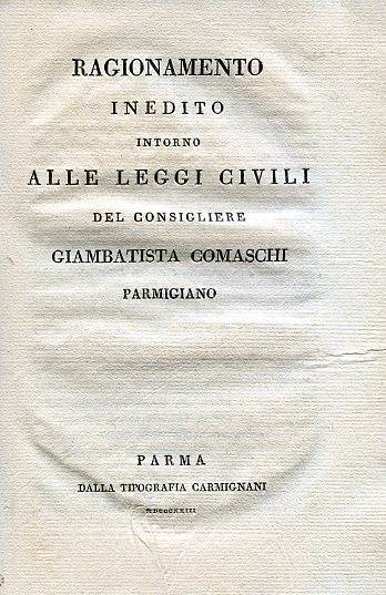 Ragionamento inedito intorno alle leggi civili | Immagine principale