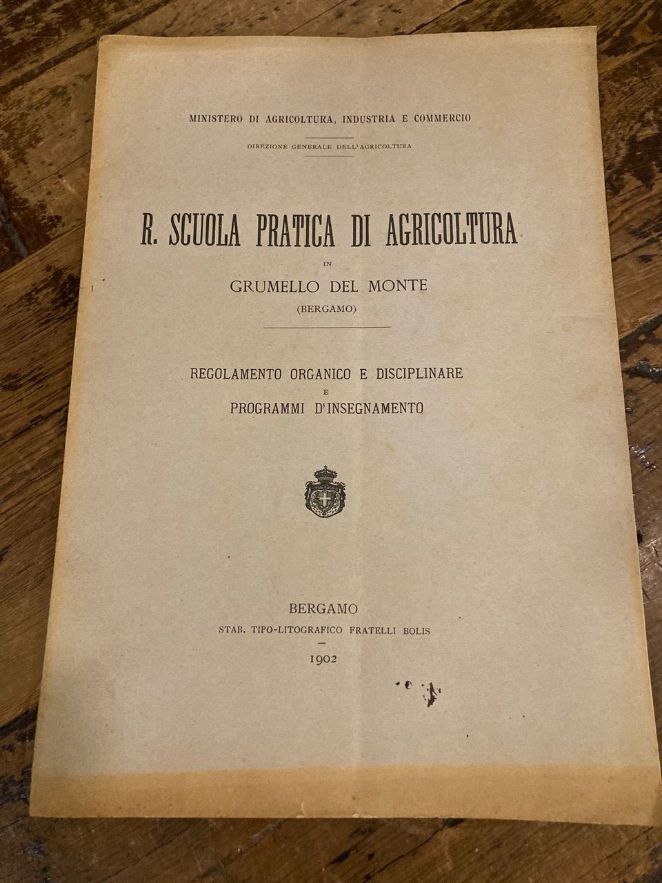 Regia scuola pratica di agricoltura di Grumello del Monte (Bergamo). …
