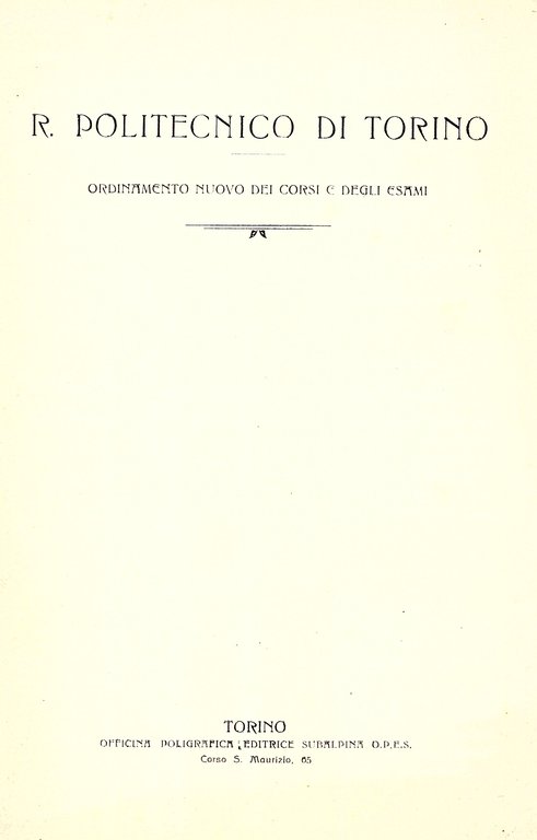 Regio politecnico di Torino. Ordinamento nuovo dei corsi e degli … | Immagine Gallery 1