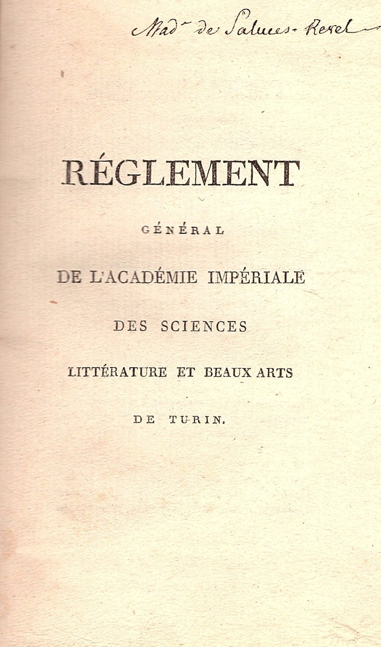 Reglément général de l' Académie Impériale des Sciences Littérature et … | Immagine principale