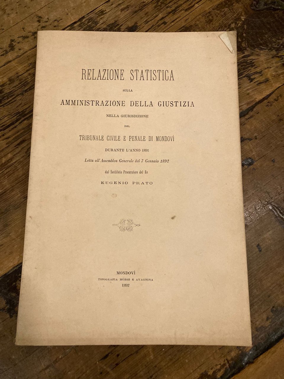 Relazione Statistica sulla amministrazione della giustizia nella giurisdizione del tribunale …