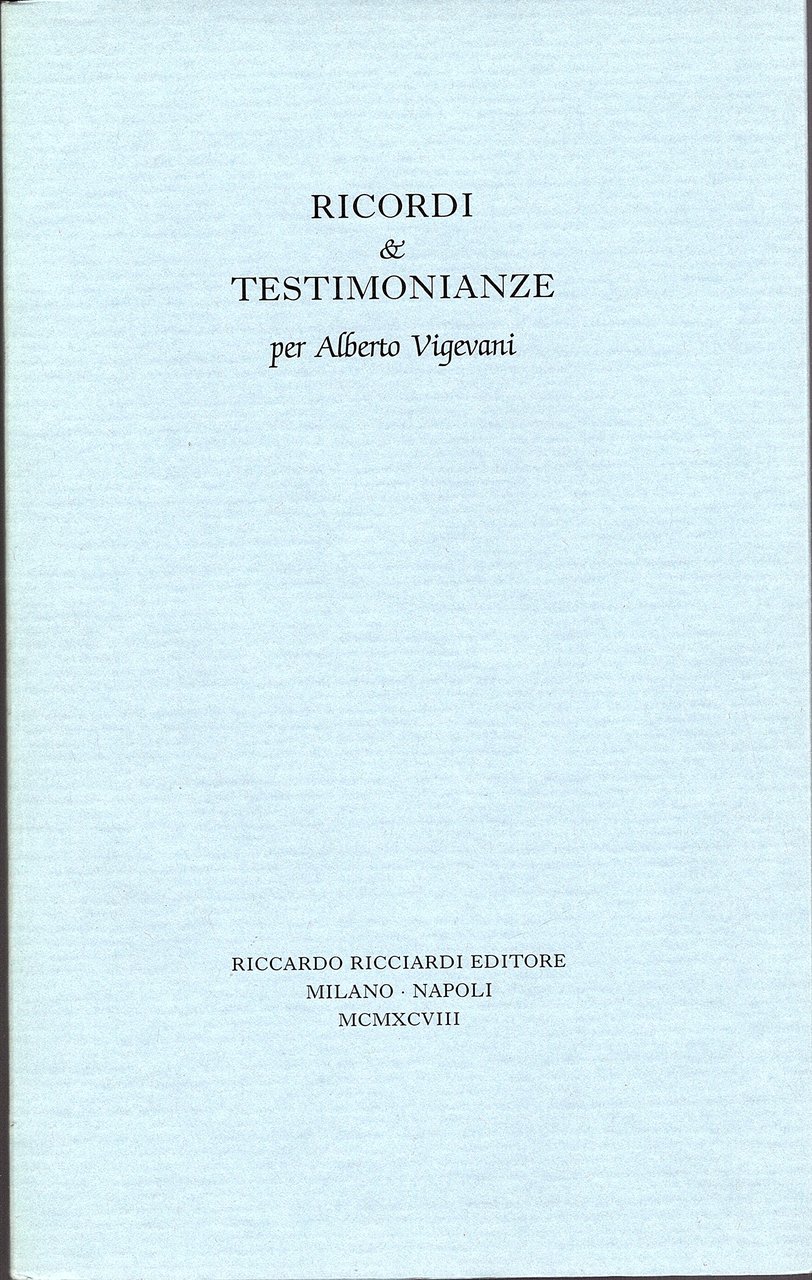 Ricordi e testimonianze per Alberto Vigevani | Immagine principale