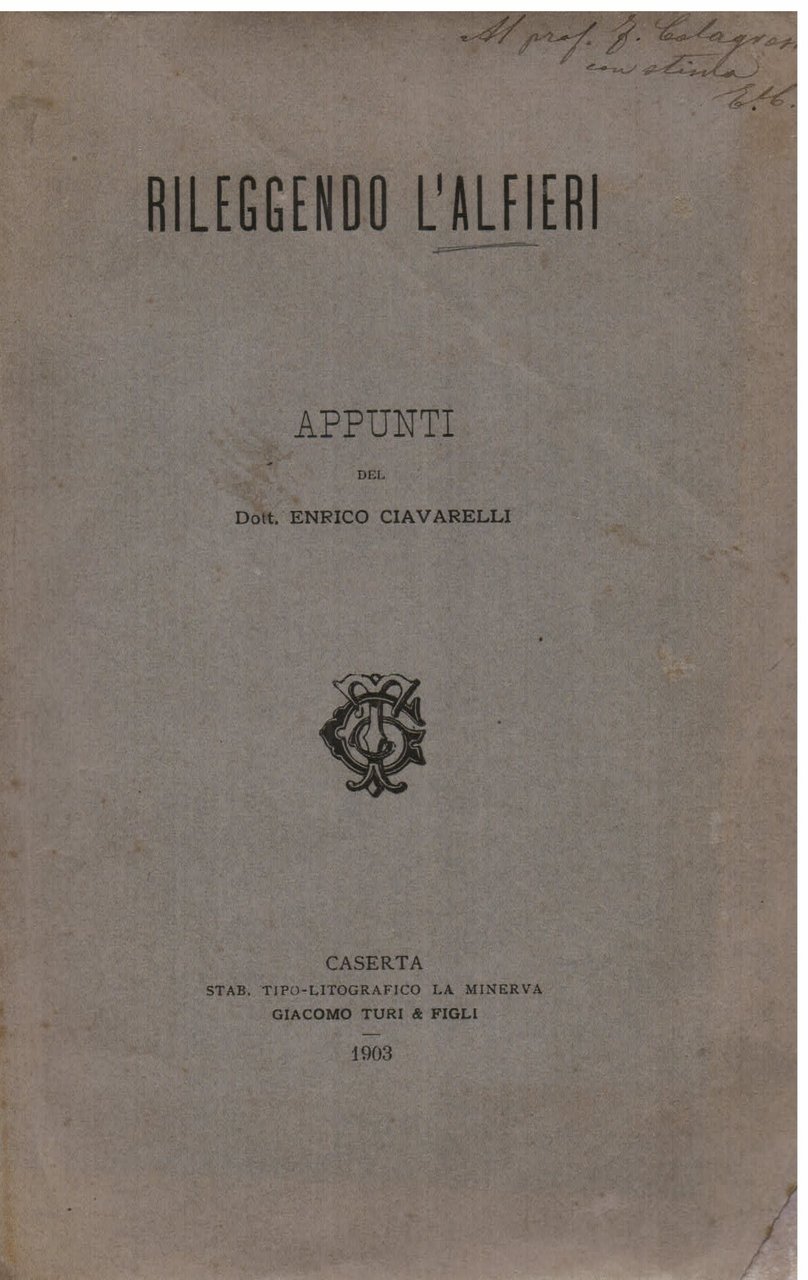 Rileggendo l'Alfieri. Appunti