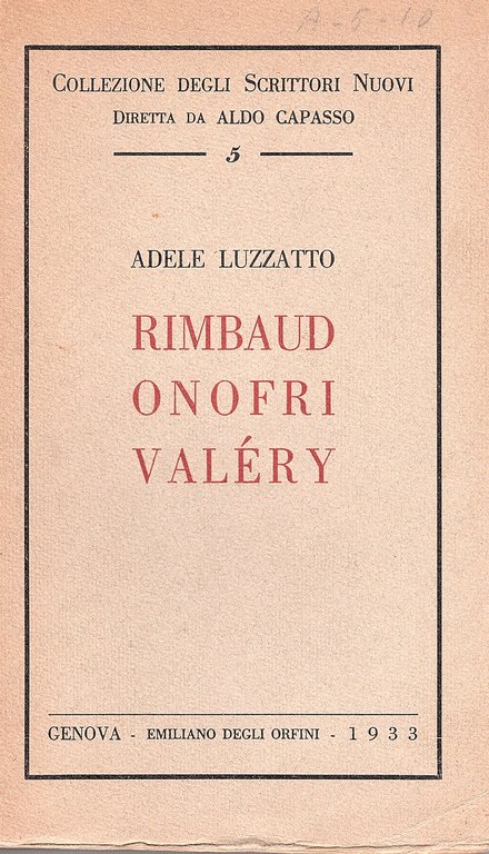 Rimbaud Onofri Valéry
