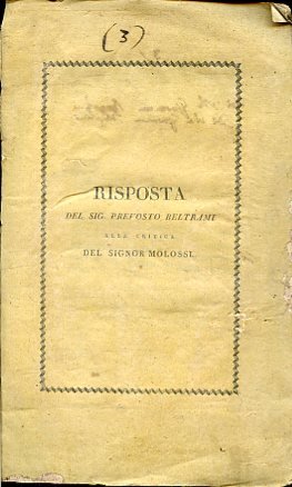 Risposta del signor prevosto Paolo Beltrami propagatore della nuova scoperta …