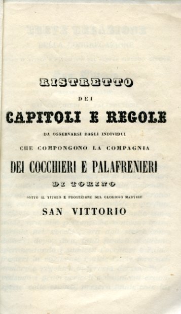 Ristretto dei capitoli e regole da osservarsi negli individui che …