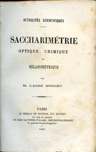 Saccharimétrie optique, chimique et mélassimétrique