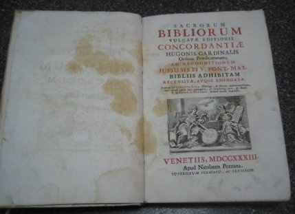 Sacrorum Bibliorum Vulgatae editionis concordantiae Hugonis Cardinalis Ordinis Praedicatorum; ad … | Immagine Gallery 1