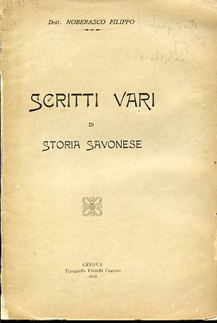 Scritti vari di storia savonese