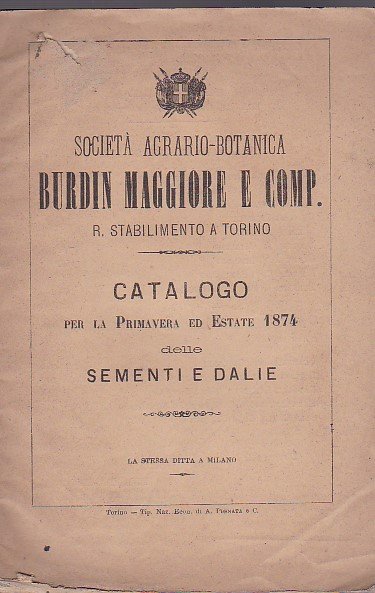 Società Agrario - Botanica Burdin Maggiore e Comp. R. Stabilimento …