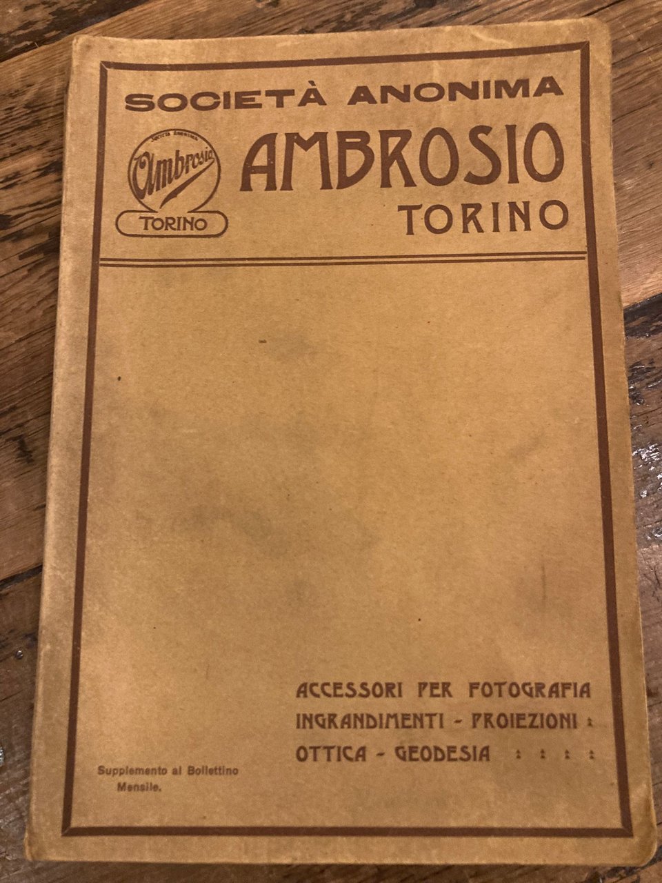 Società Anonima Ambrosio, Torino. Catalogo generale Accessori per fotografia, proiezioni, …