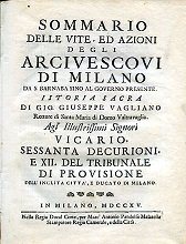 Sommario delle Vite, ed Azioni degli Arcivescovi di Milano da …