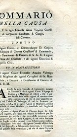 Sommario nella causa di S. E. la sign. Contessa Anna …