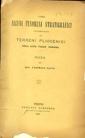 Sopra alcuni fenomeni stratigrafici osservati nei terreni pliocenici dell'Alta Valle …