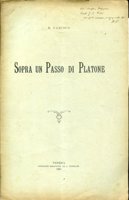 Sopra un Passo di Platone