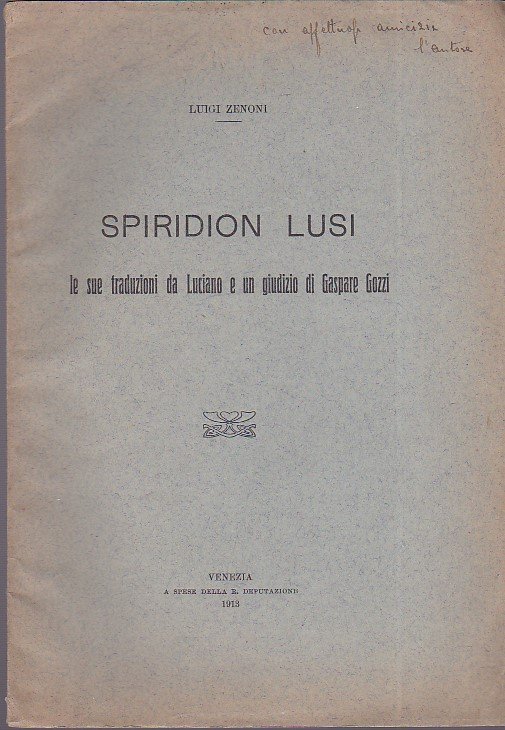 Spiridion Lusi le sue traduzioni da Luciano e un giudizio …