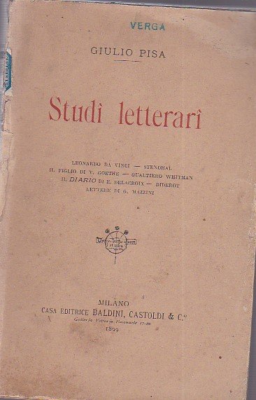 Studi letterari. Leonardo da Vinci - Stendhal - Il figlio …
