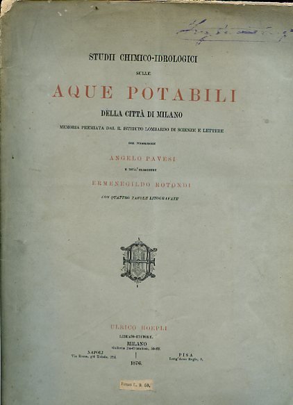 Studii chimico - idrologici sulle aque [sic] potabili della città …