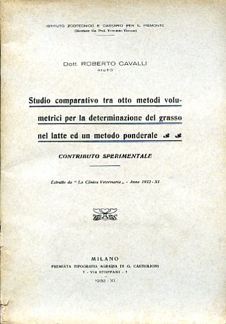 Studio comparativo tra otto metodi volumetrici per la determinazione del …