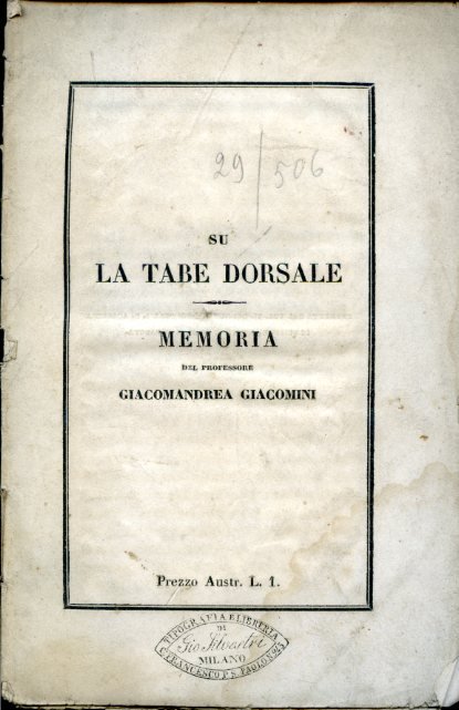 Su la tabe dorsale. Memoria