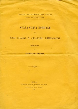 Sulla curva normale di uno spazio a quattro dimensioni. Memoria