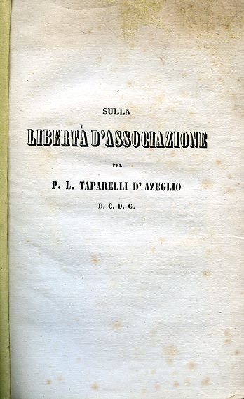 Sulla libertà d'associazione