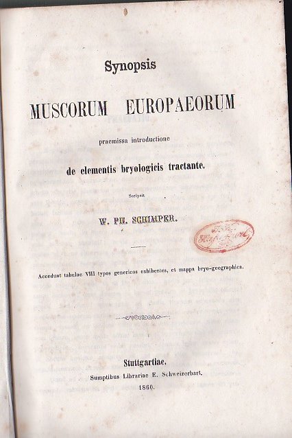 Synopsis Muscorum Europaeorum praemissa introductione de elementis bryologicis tractante. Accedunt …