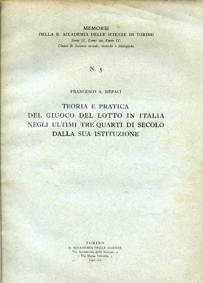 Teoria e pratica del giuoco del lotto in Italia negli … | Immagine principale