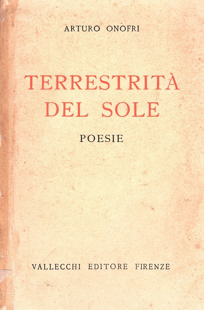 Terrestrità del sole. Poesie