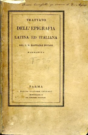 Trattato dell'epigrafia latina ed italiana
