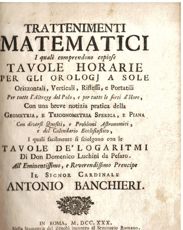 Trattenimenti matematici i quali comprendono copiose tavole horarie per gli … | Immagine Gallery 1