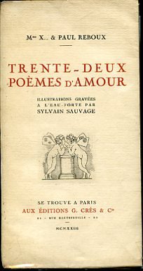 Trente - deux Poèmes d'Amour. Illustrations gravées a l'eau - …