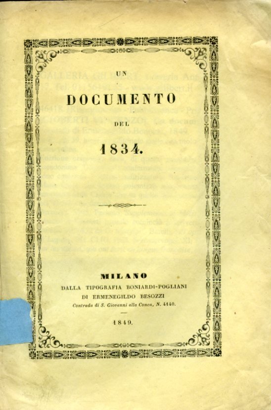 Un documento del 1834