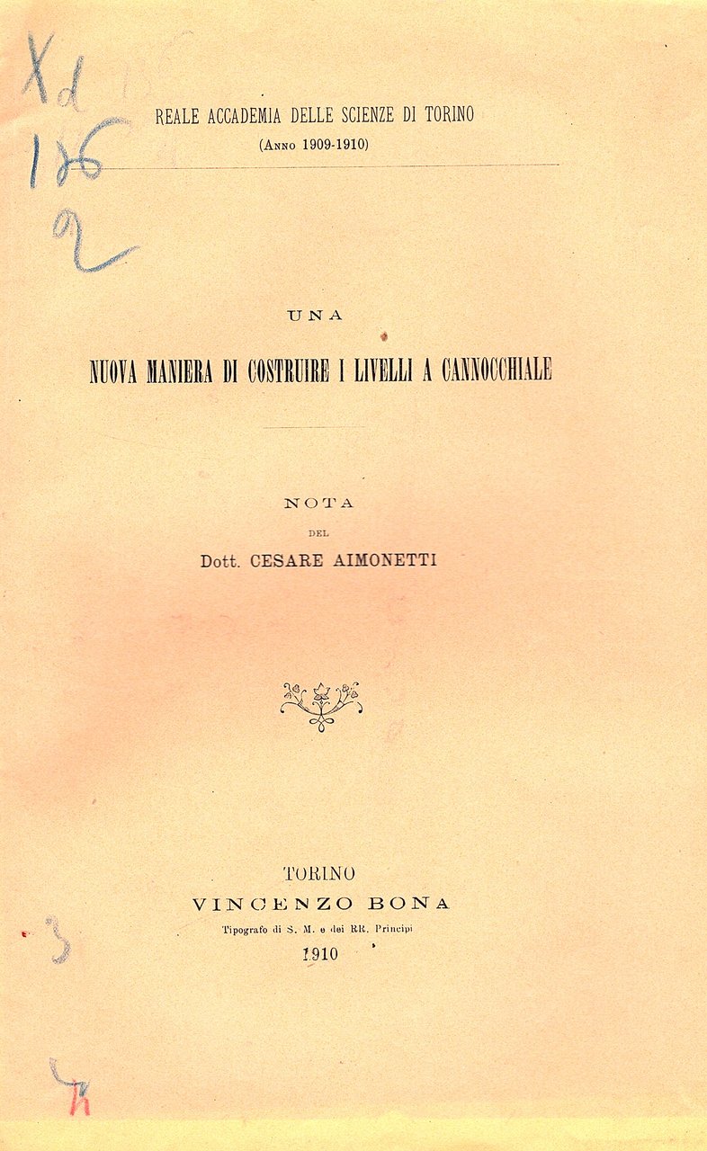 Un nuova maniera di costruire i livelli a cannocchiale. Nota …